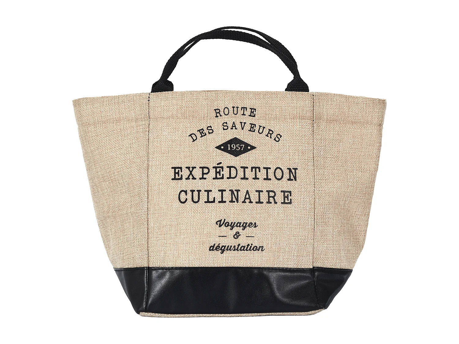 Lunch Bag Fraicheur Effet Jute 35x18x26 Beige, Noir