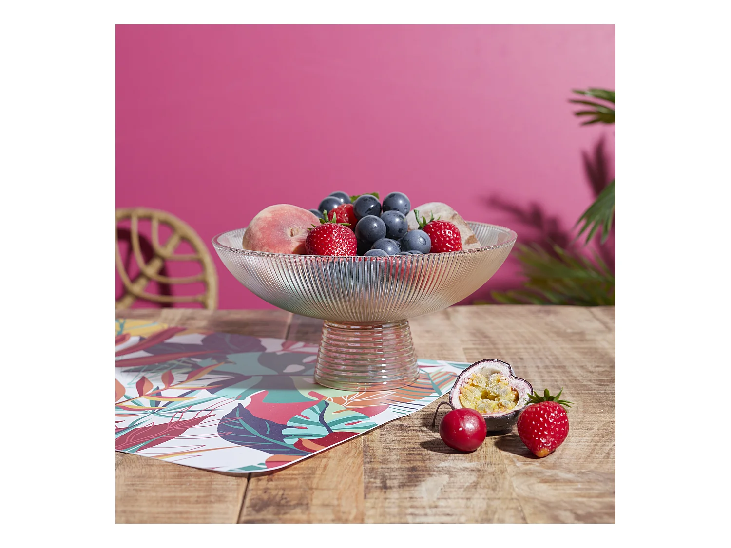 Corbeille A Fruit Verre Ambre 1.1l Orange