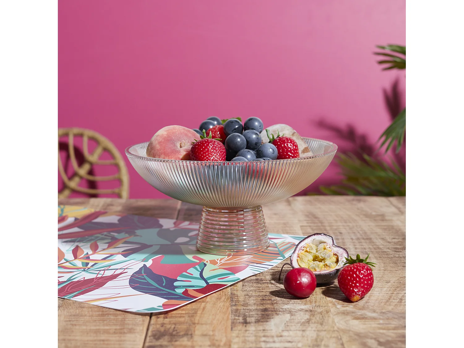 Corbeille A Fruit Verre Ambre 1.1l Orange