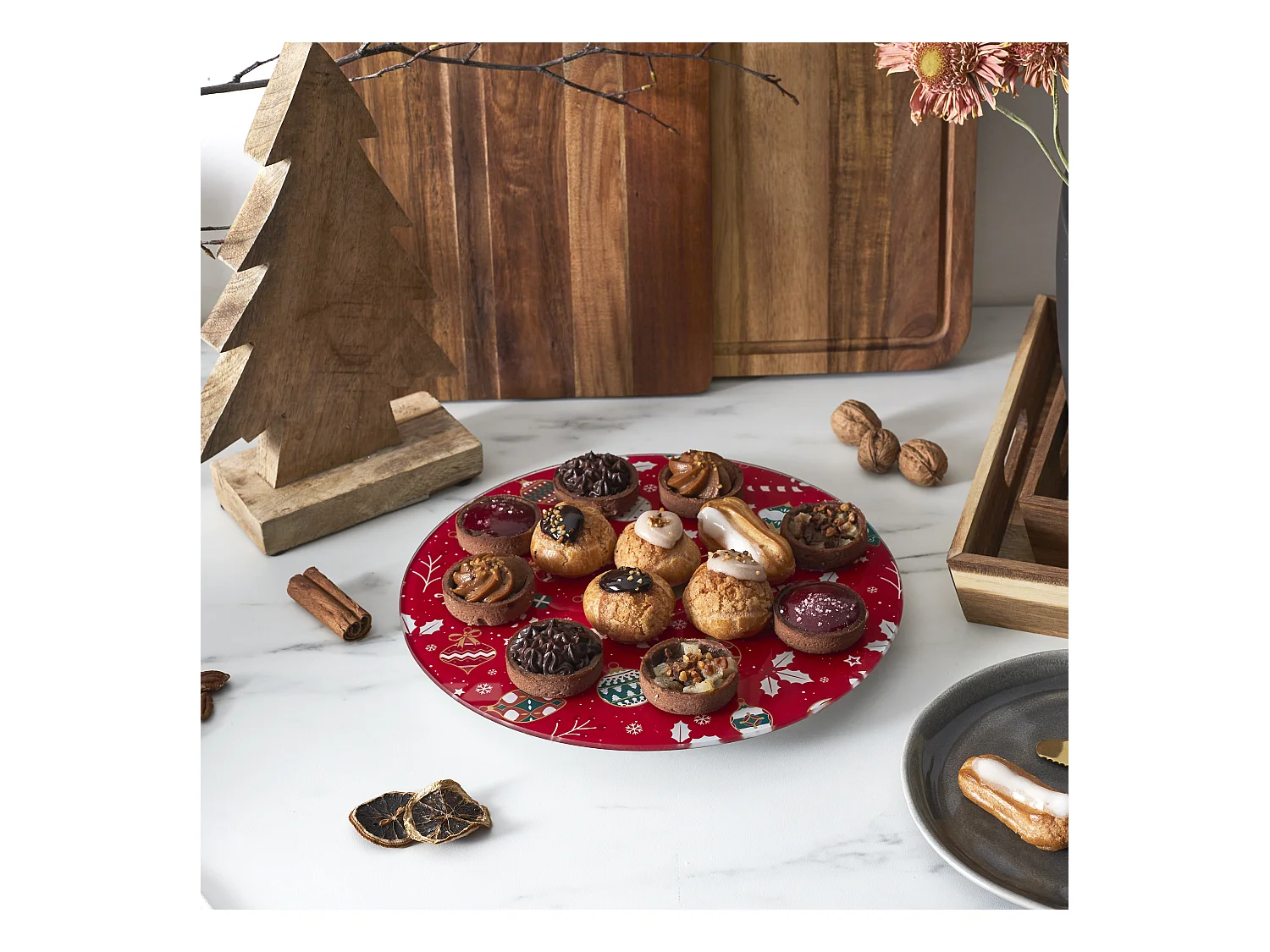 Plateau Tournant Noel Blanc, Rouge