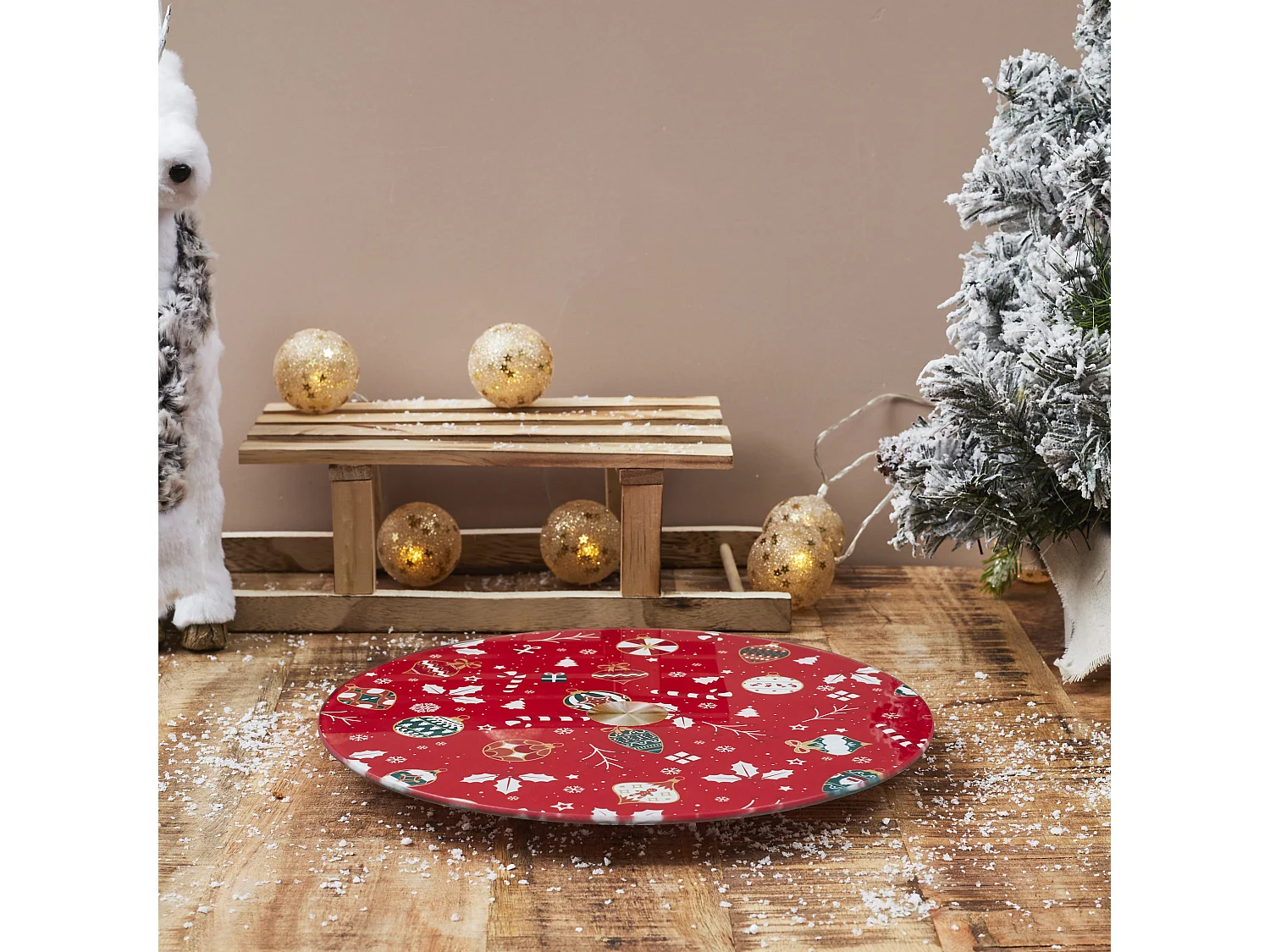 Plateau Tournant Noel Blanc, Rouge