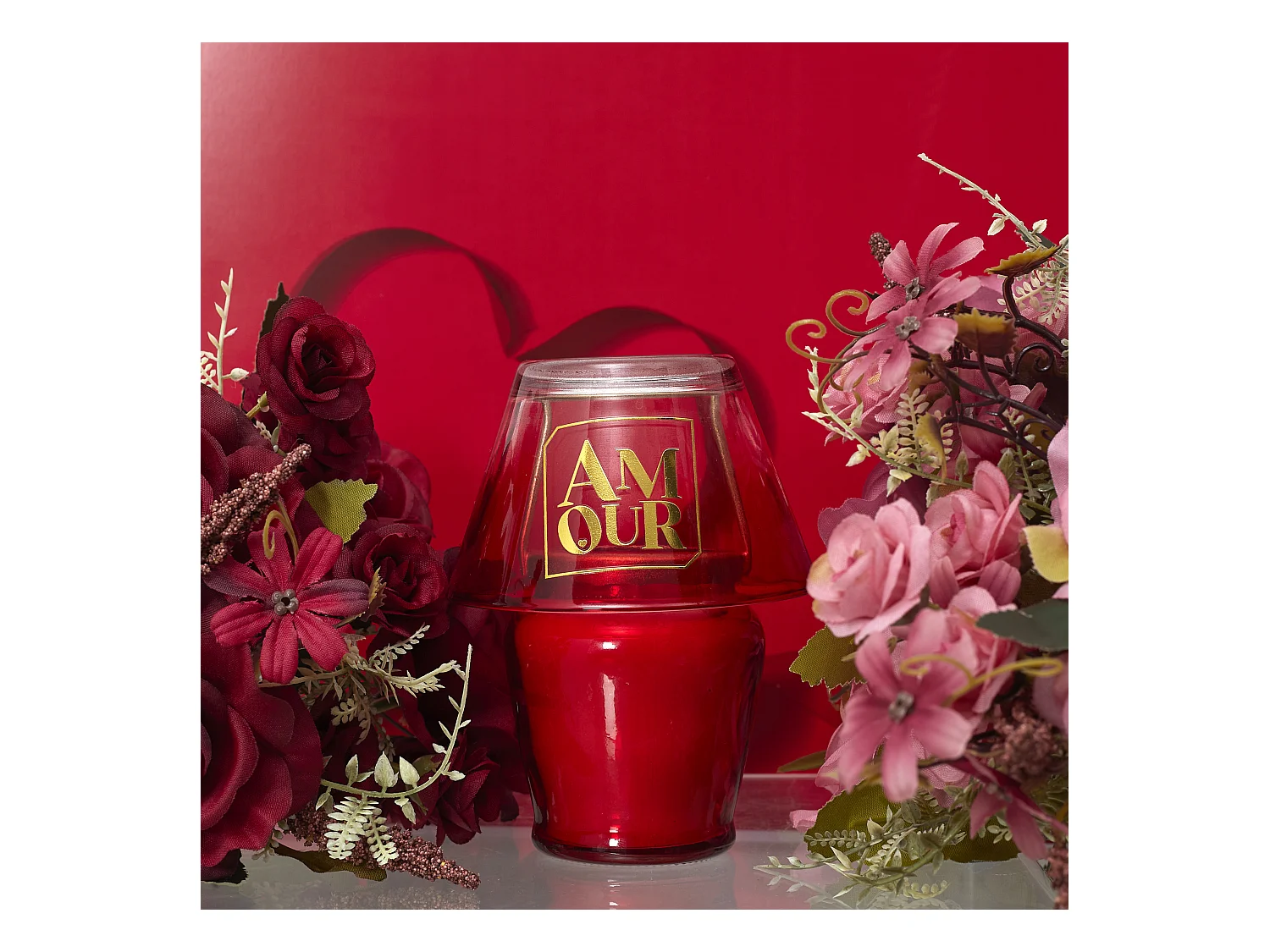 Bougie Parfumee Lampe Amour Rouge