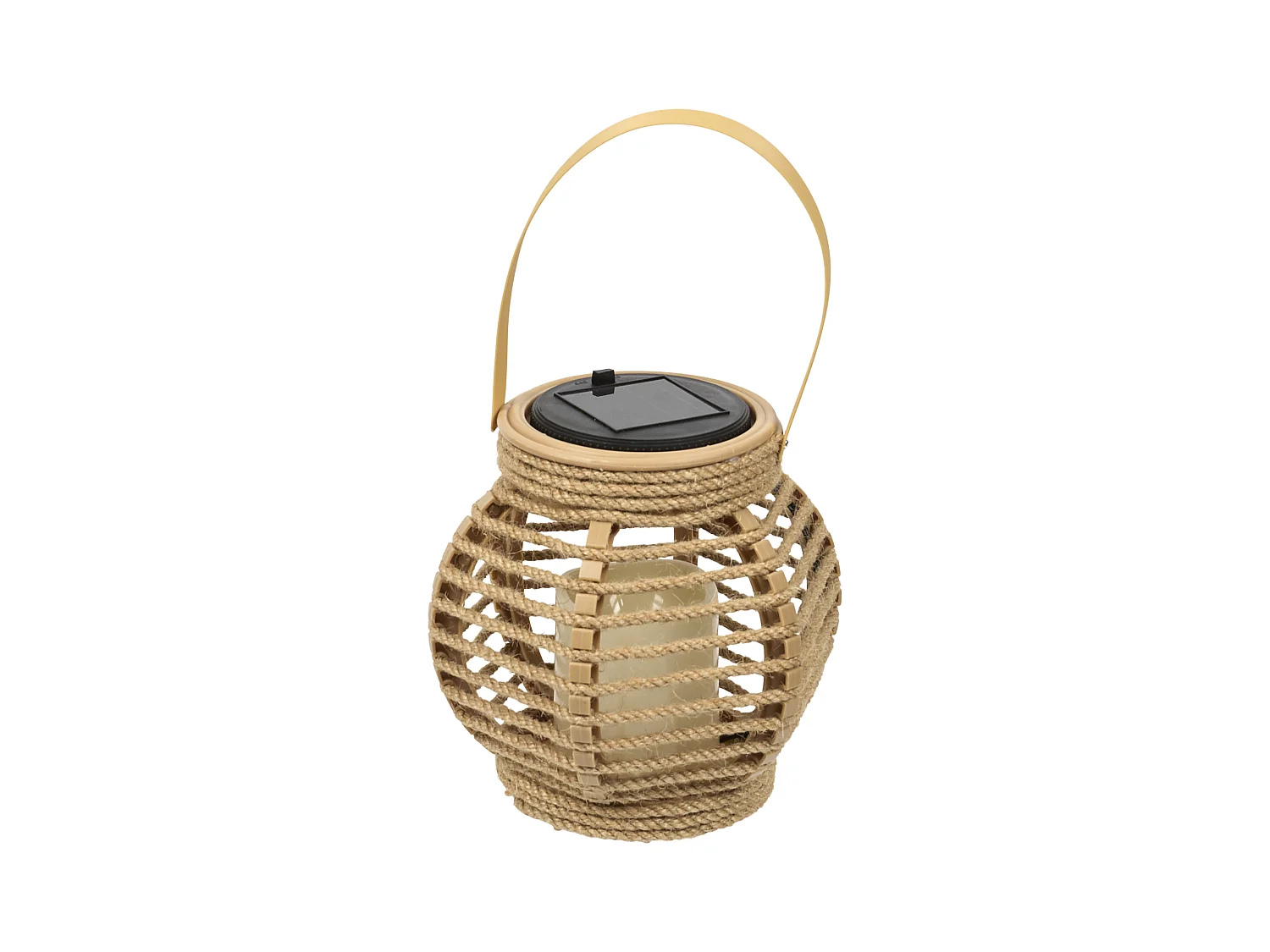 Lanterne Solaire Effet Bougie H15cm Beige