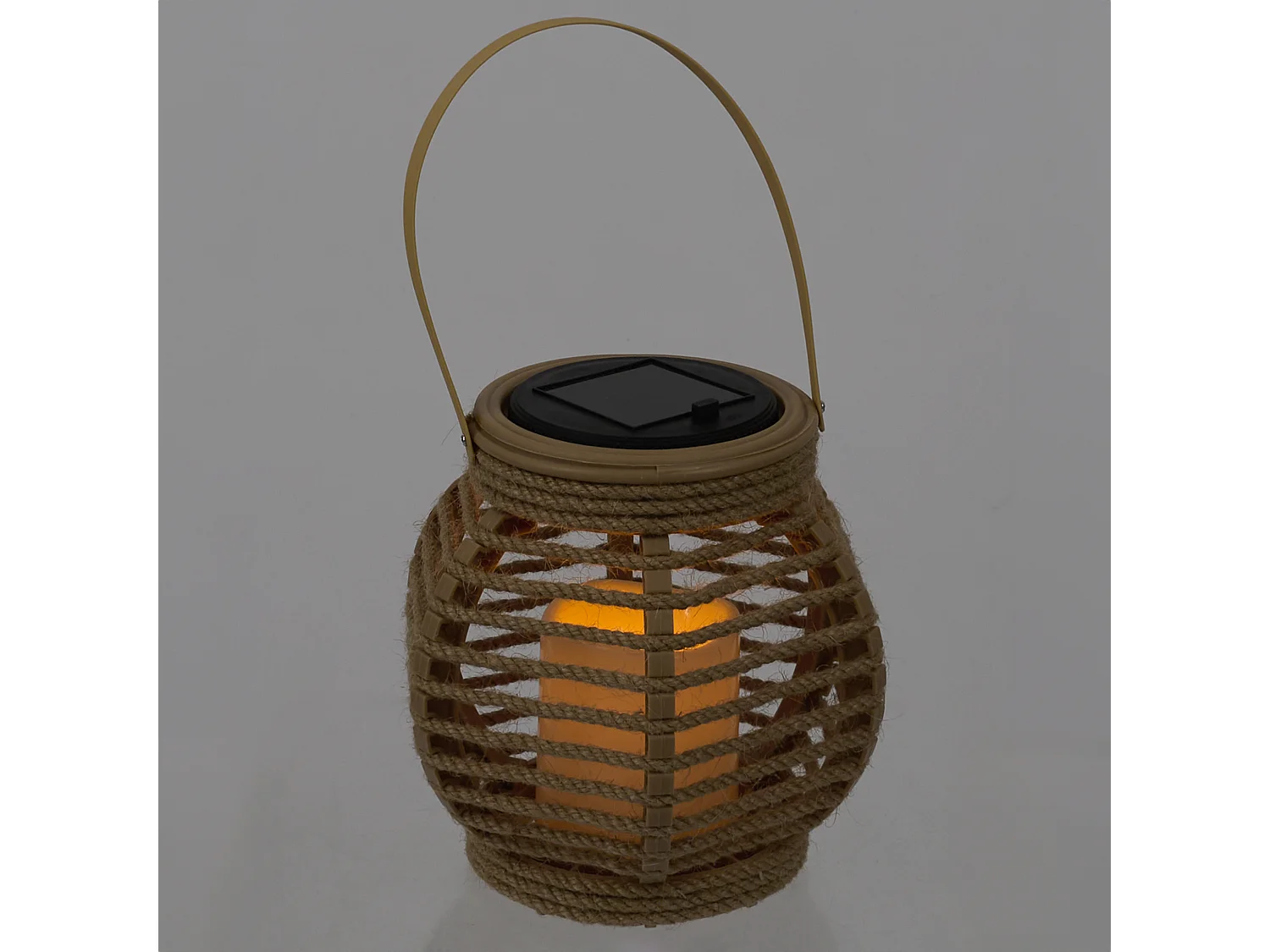 Lanterne Solaire Effet Bougie H15cm Beige