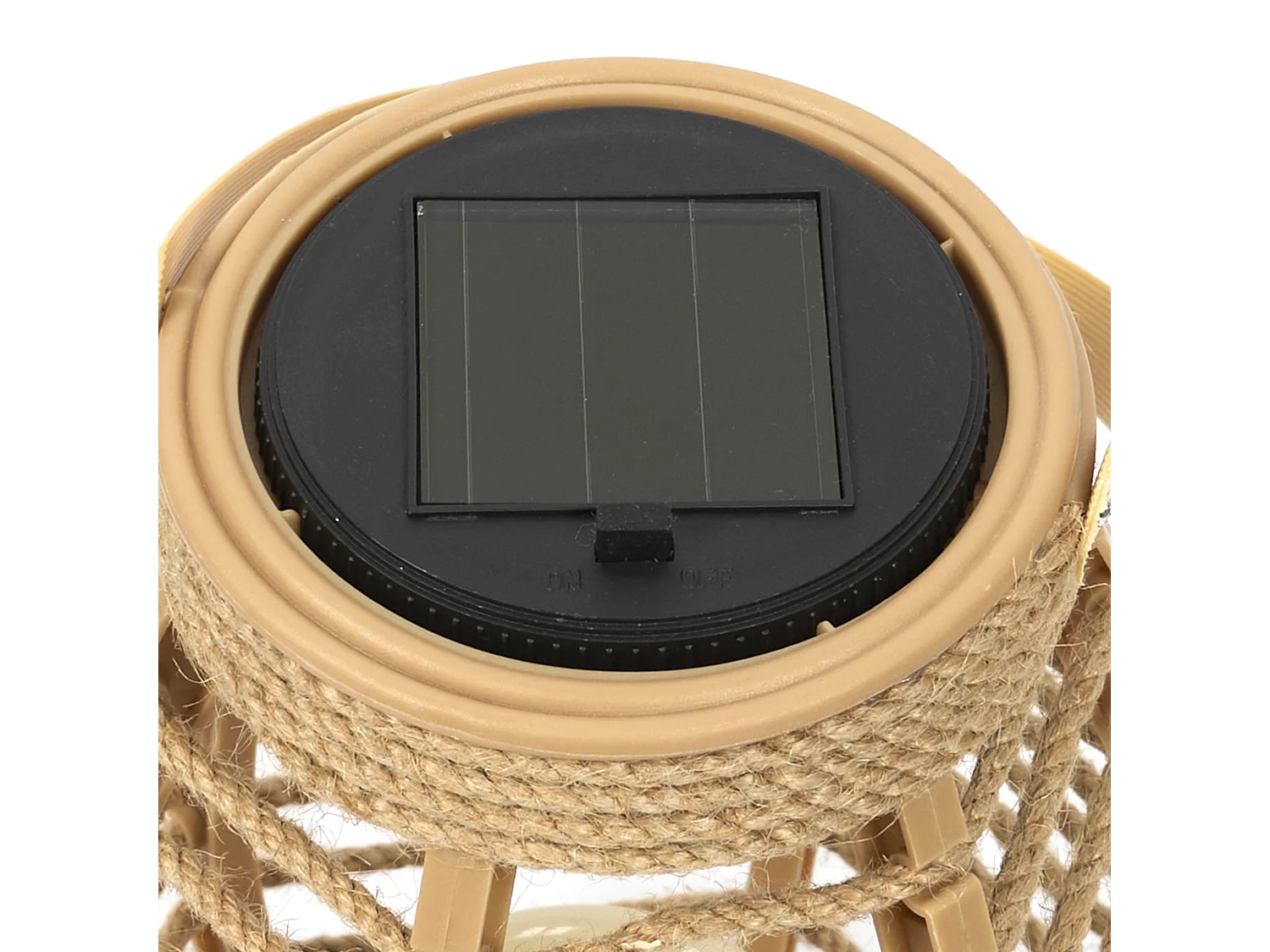 Lanterne Solaire Effet Bougie H15cm Beige