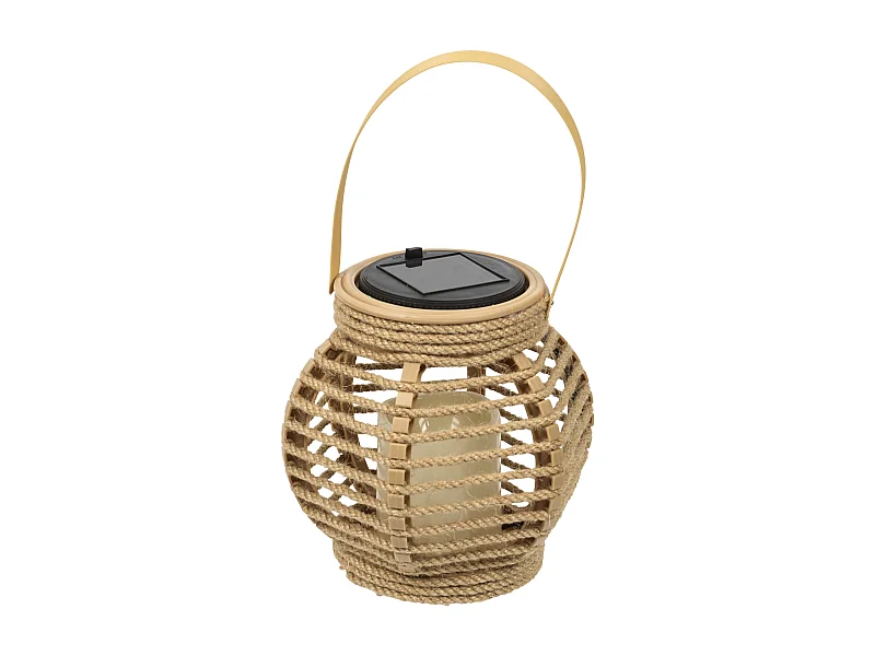 Lanterne Solaire Effet Bougie H15cm Beige