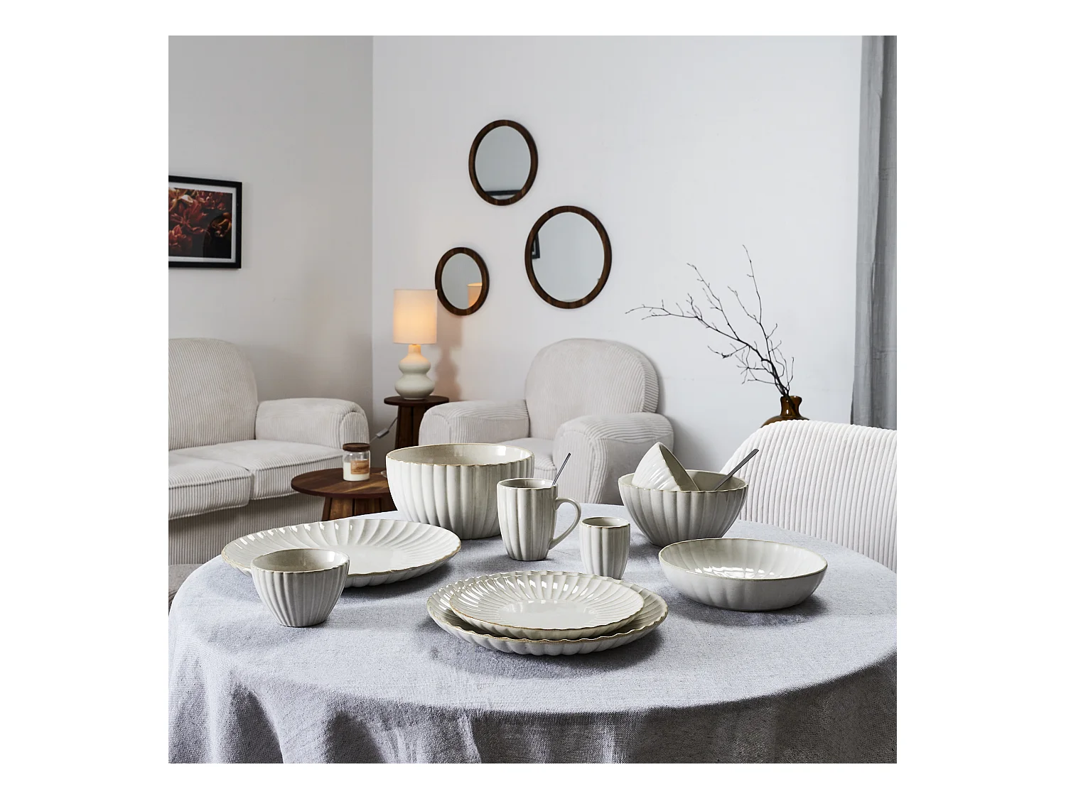 Assiette Vlora D32cm Beige