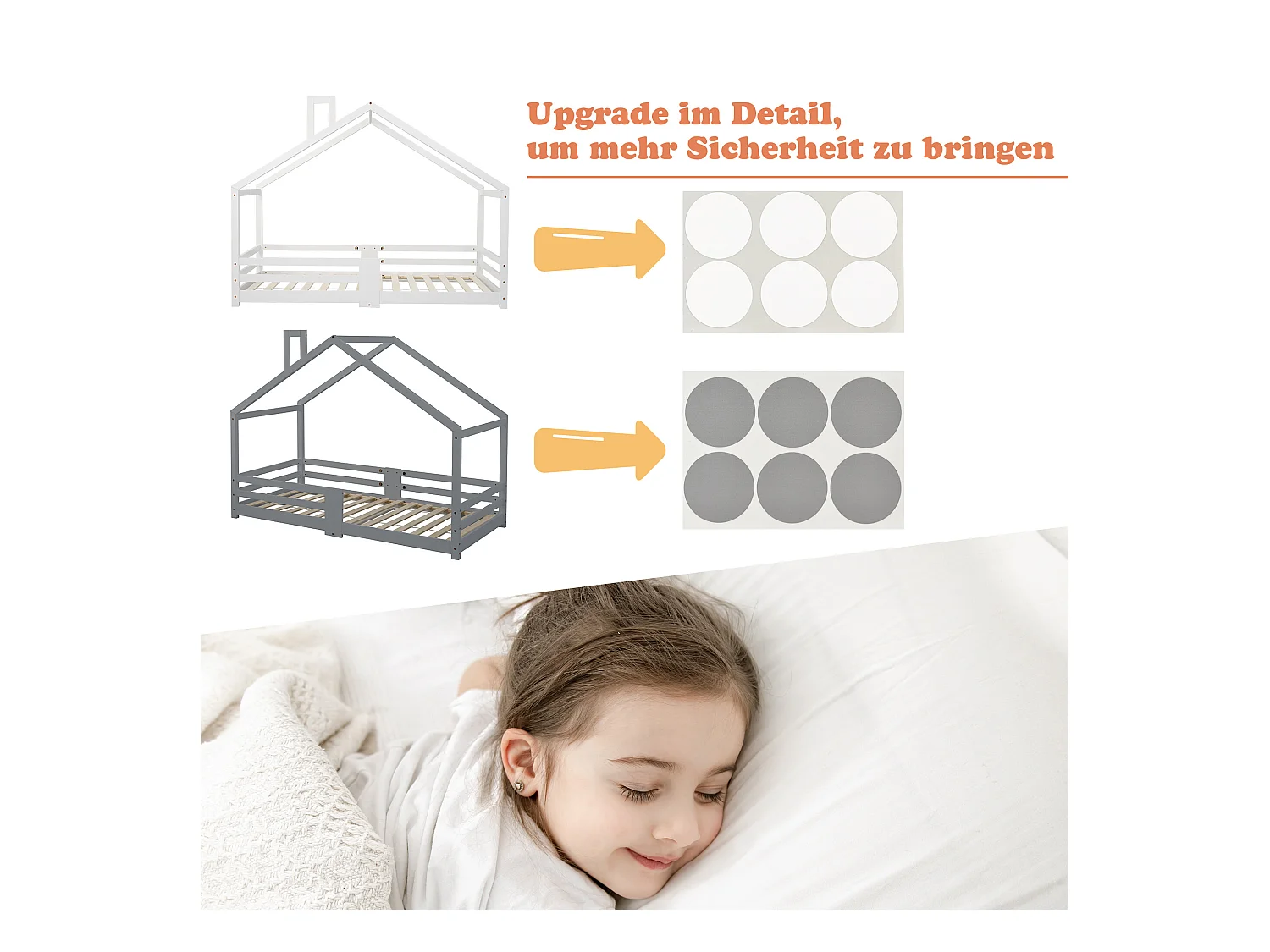 URBAN MEUBLE Lit enfant lit cabane avec cheminée sommier à lattes robuste lit cabane en bois de pin gris, 90 x 200 cm sans matelas