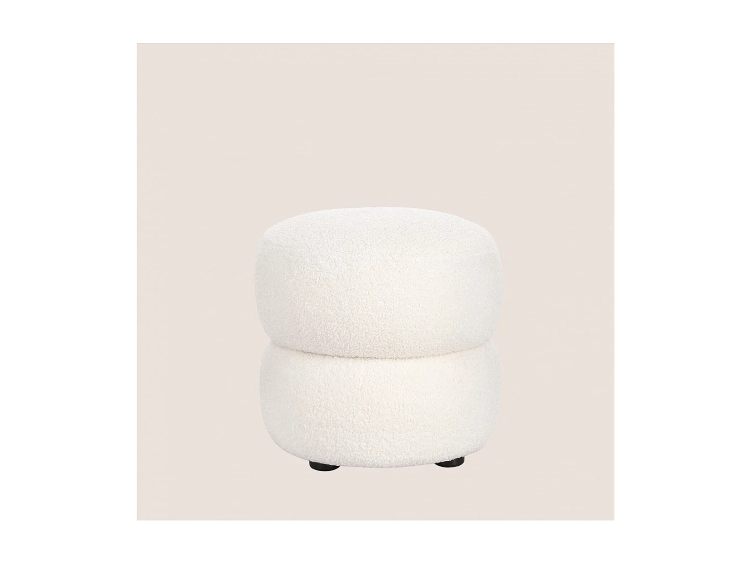 Pouf rond D41 en tissu - LENNY