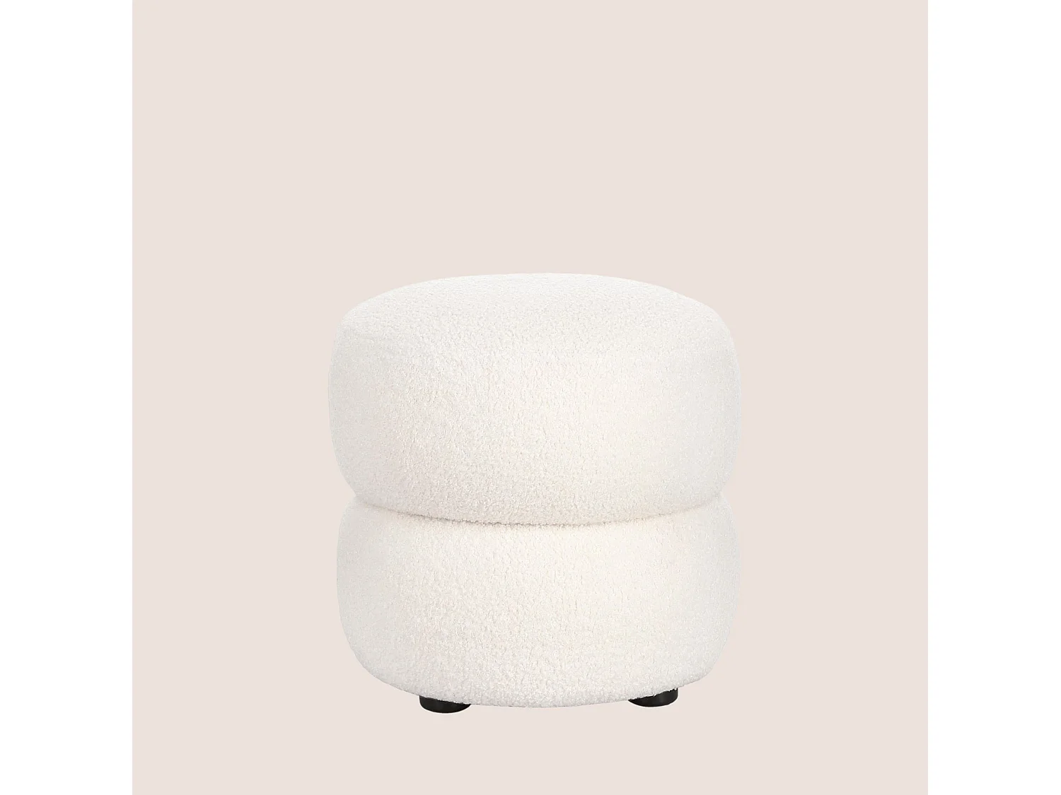 Pouf rond D41 en tissu - LENNY