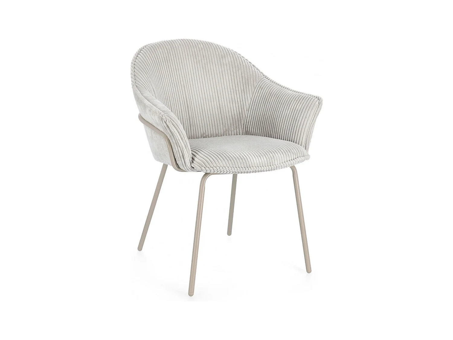 Chaises de salle à manger à accoudoirs en velours gris (lot de 2) - LIA
