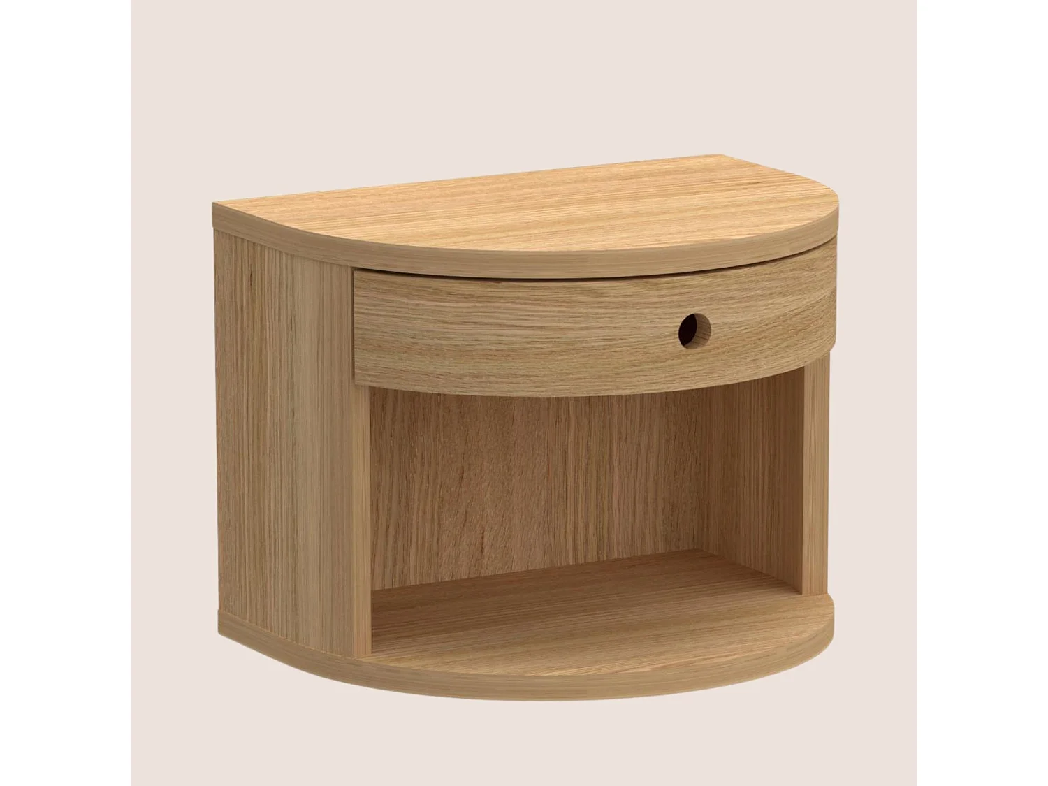 Chevet suspendu demi-cercle 1 tiroir 1 niche - MACON