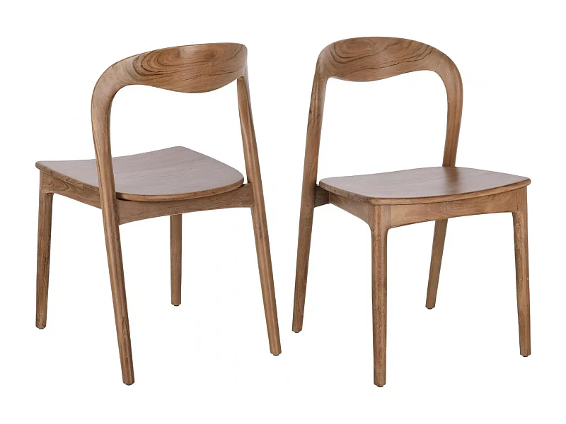 Chaises de salle à manger en bois de teck (lot de 2) - JUNE