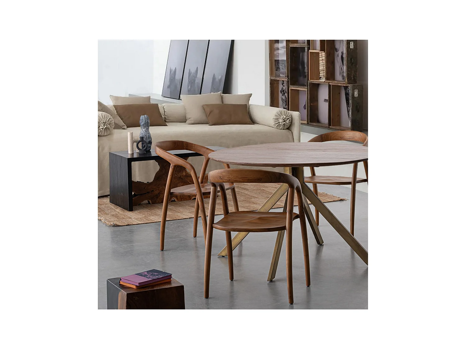 Chaises de salle à manger en bois de teck (lot de 2) - JUNE