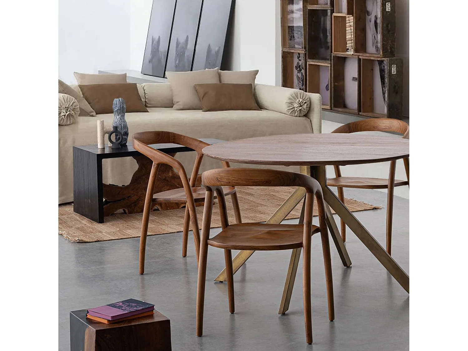 Chaises de salle à manger en bois de teck (lot de 2) - JUNE