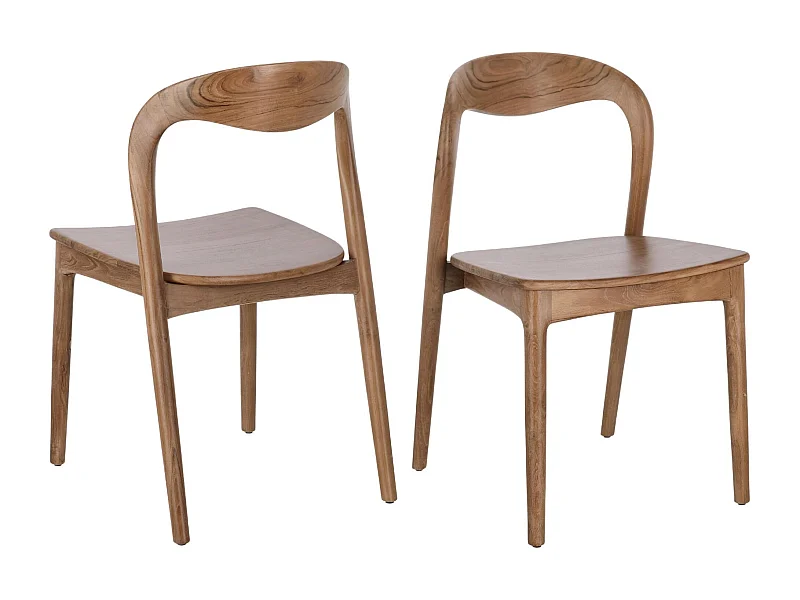 Chaises de salle à manger en bois de teck (lot de 2) - JUNE