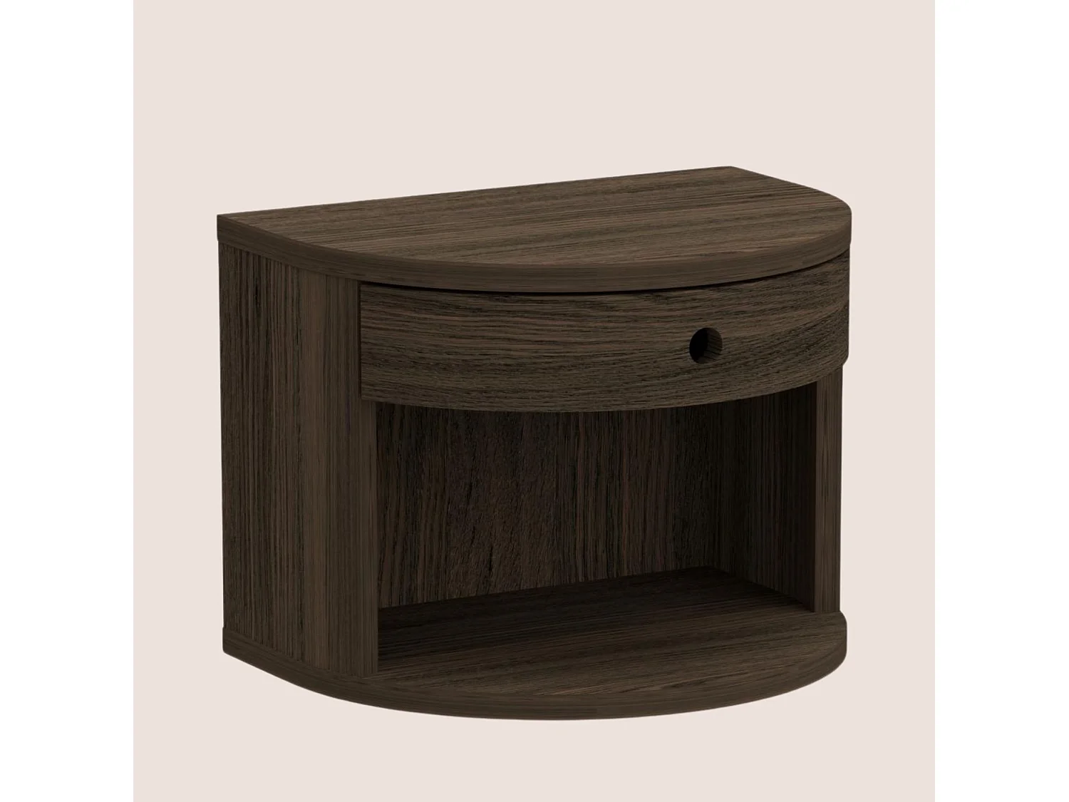 Chevet suspendu demi-cercle 1 tiroir 1 niche - MACON