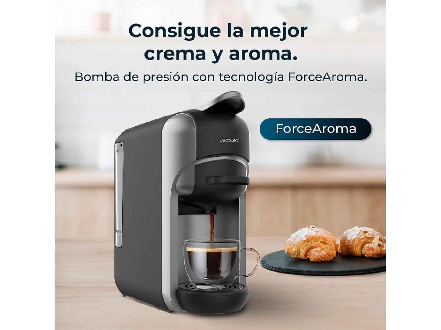 Cecotec machines à café à capsules FreeStyle Compact. Cafetière espresso très compacte 3 en 1. Adaptée pour café moulu, Dolce Gusto et Nespresso.