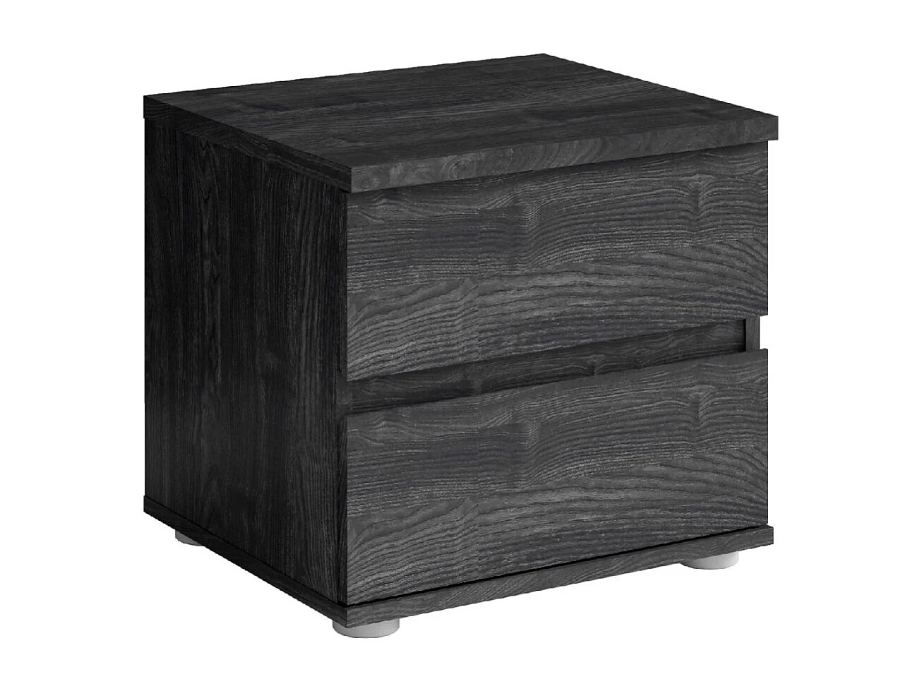 Lot de 2 tables de chevet VELTIS – 2 tiroirs – L46 x H43 cm – Coloris frêne noir