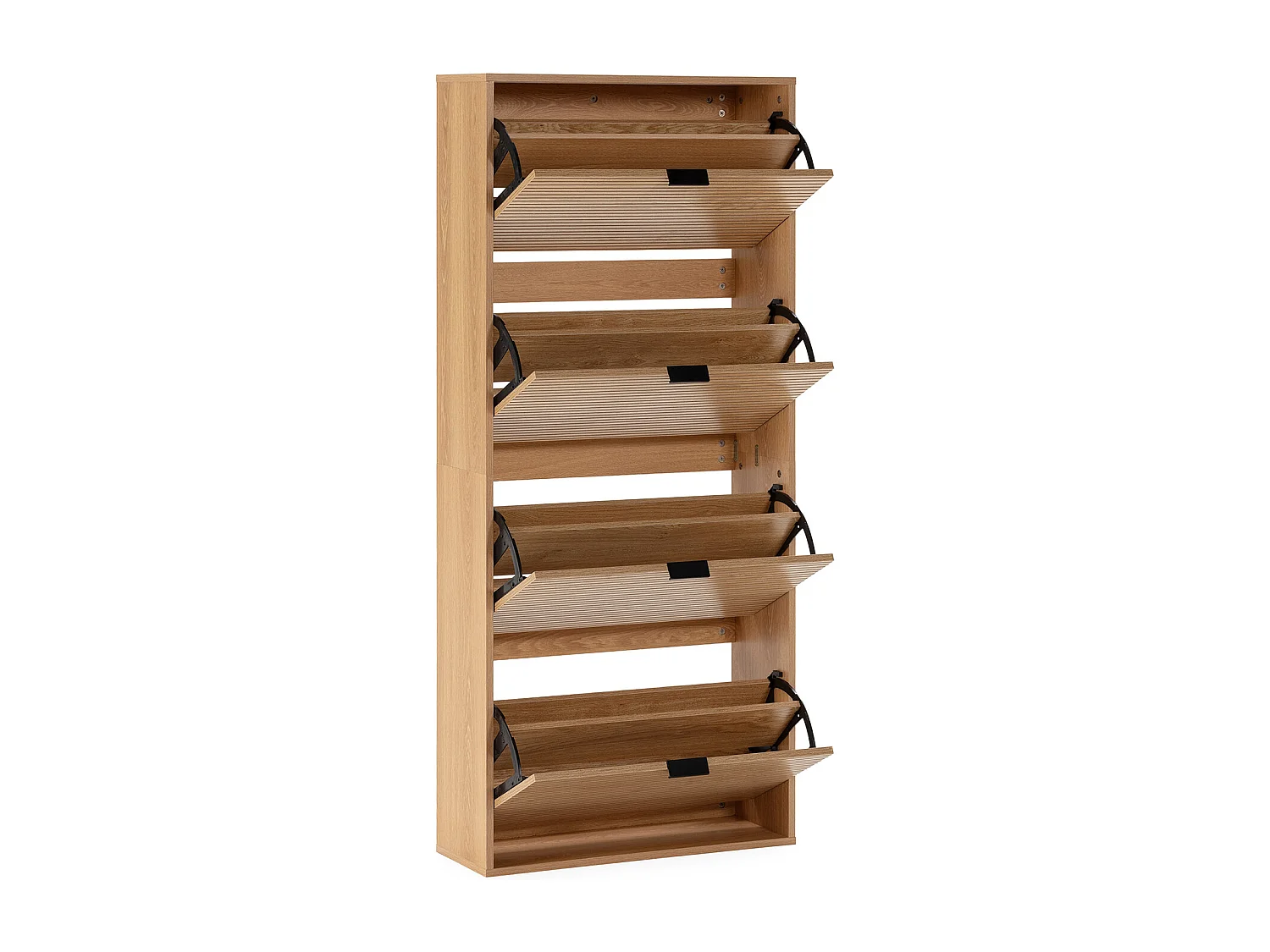 Szafka na buty Mónica 4-drzwiowa w kolorze dębu, na 24 pary.