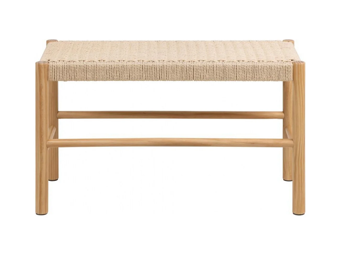 Bout de lit en bois et assise tressée L80 - THEO