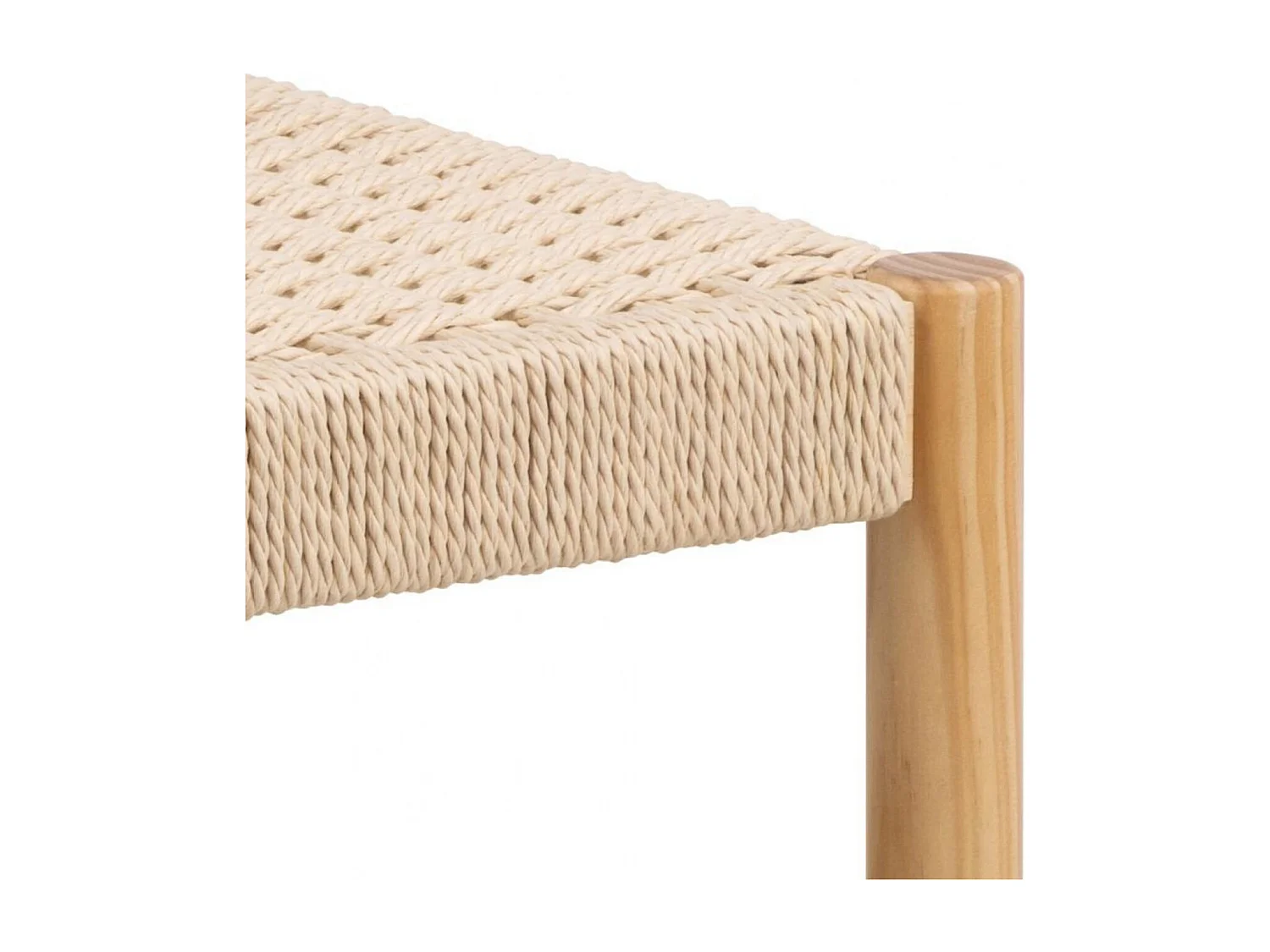 Bout de lit en bois et assise tressée L80 - THEO