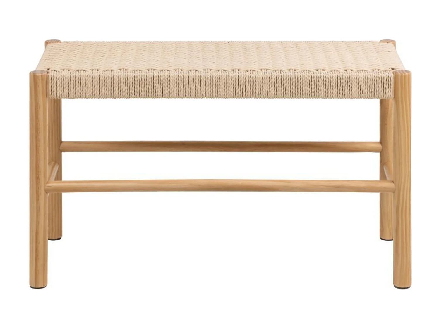 Bout de lit en bois et assise tressée L80 - THEO