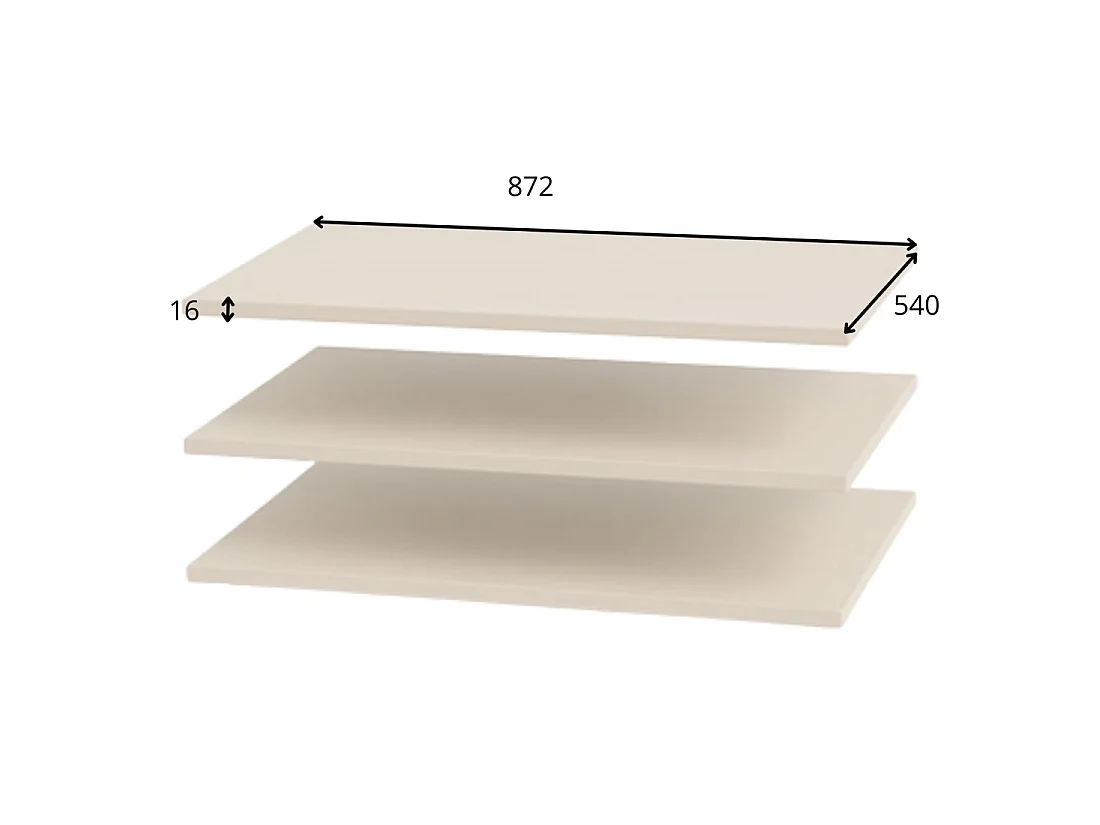 Armario 4 puertas AMALIE 179x210x57 cm – Color beige arena – Con 3 estantes adicionales