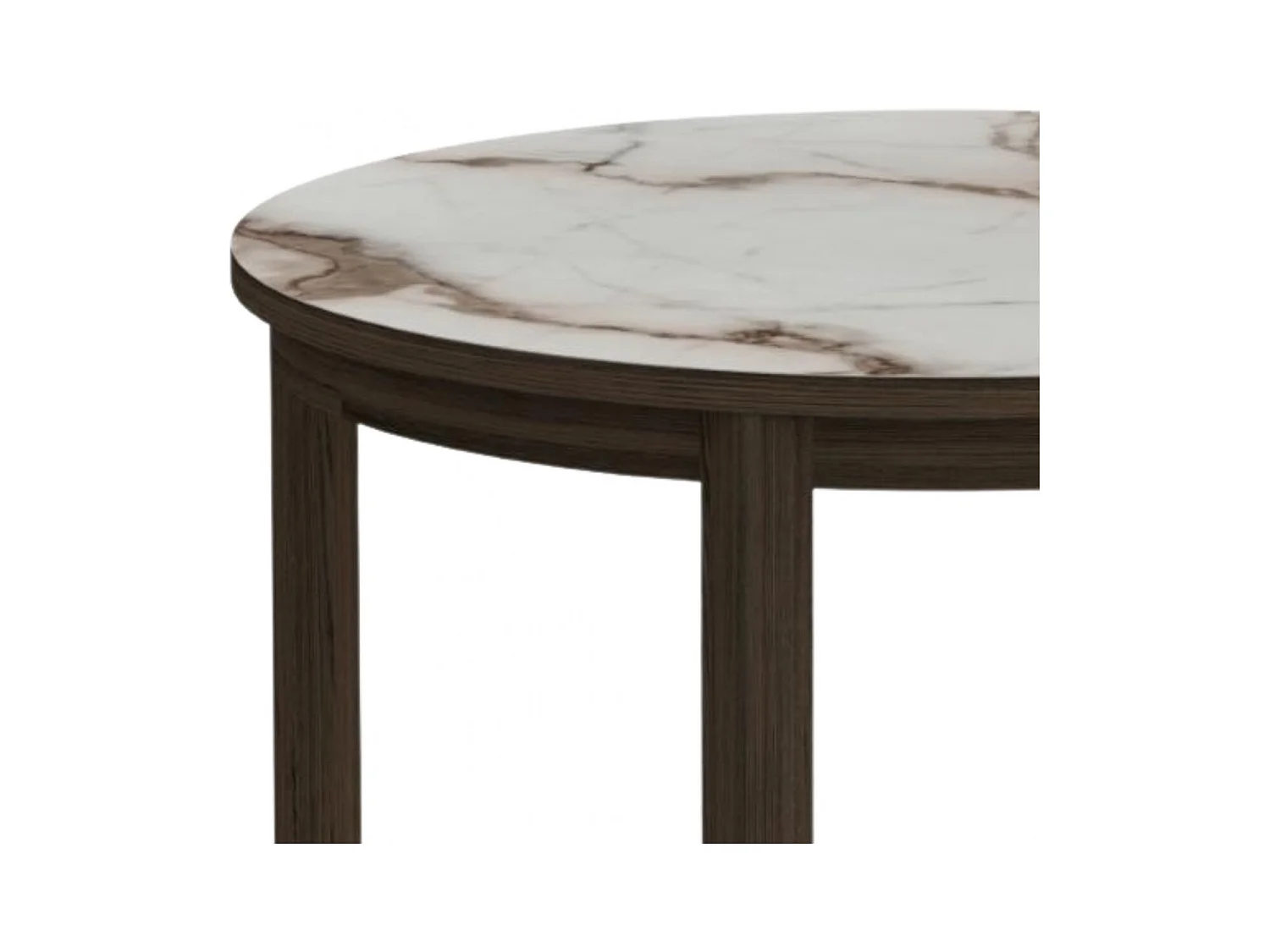 Table basse ronde en céramique et chêne fumé D90 - SIMONE