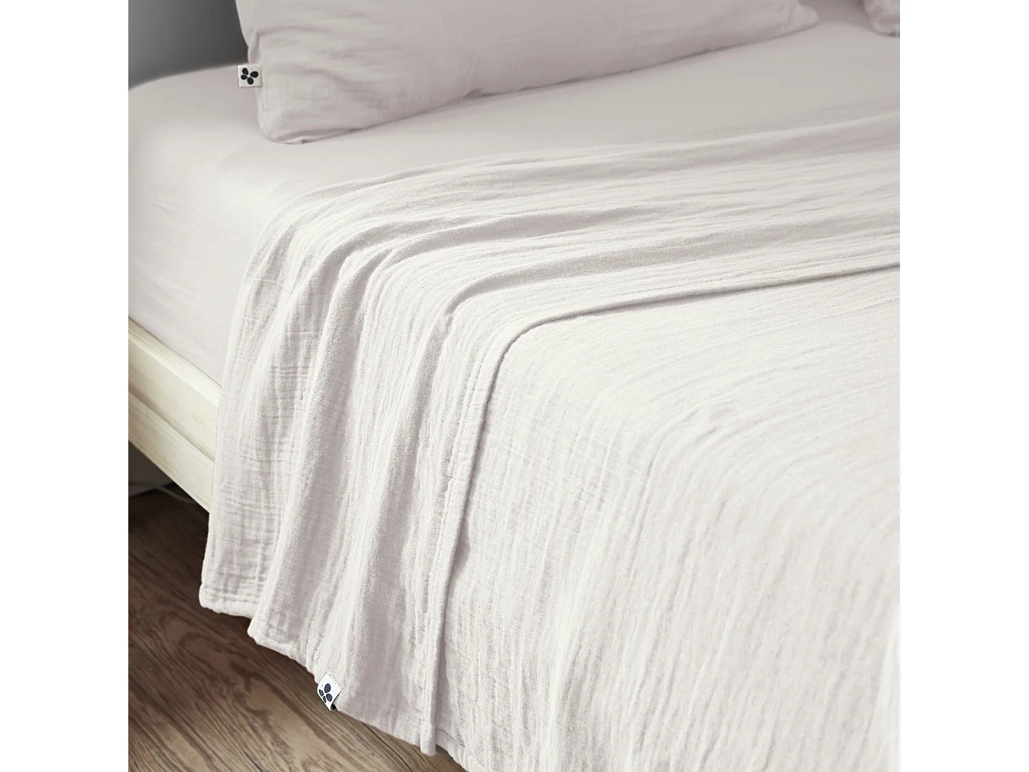 Drap plat 240x300 gaze de coton chantilly Terre de Nuit