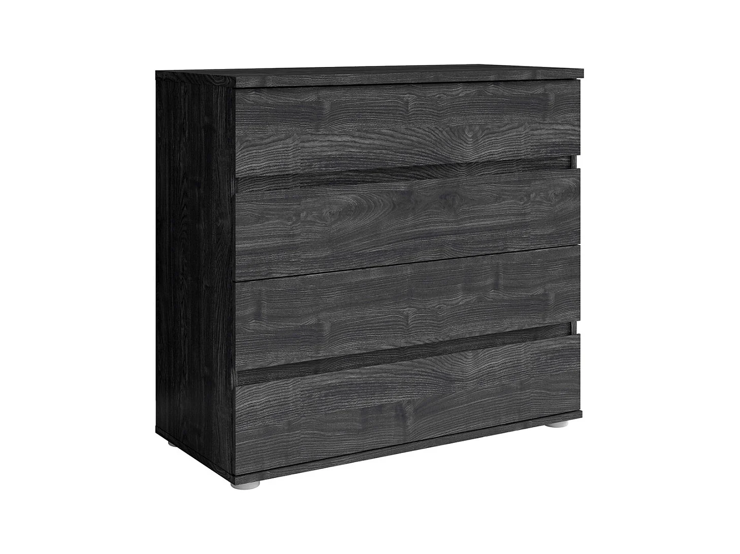 Commode VELTIS 4 tiroirs – L92 x H85 cm – Rangement moderne coloris frêne noir