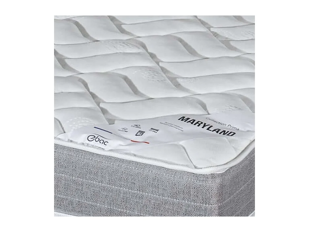 Matelas Maryland + sommier SR15 - 2x80x200 - Mousse - Hauteur 20 cm - Soutien ferme