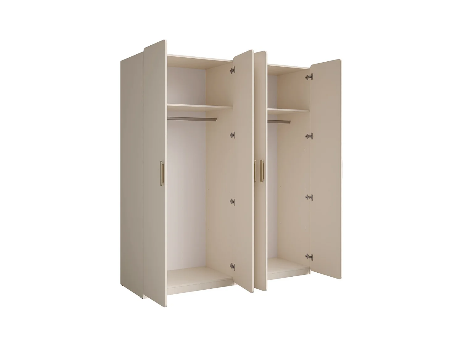 Chambre complète AMALIE beige – Lit 160x200 cm avec sommier, armoire, commode et 2 chevets
