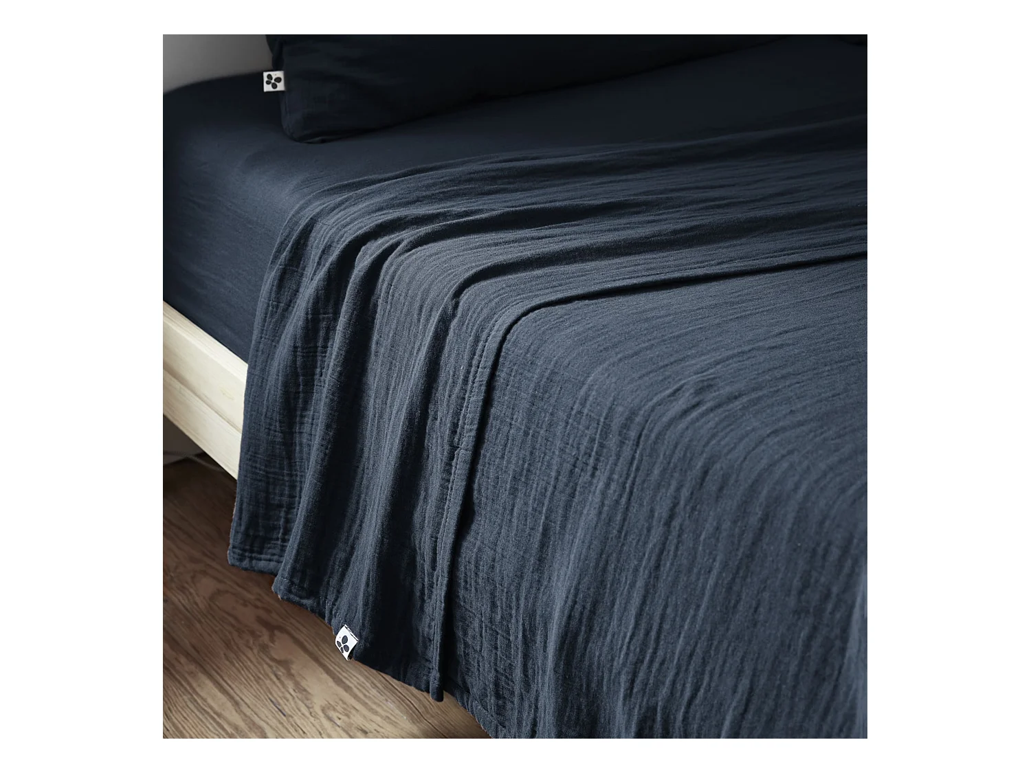 Drap plat 240x300 gaze de coton minuit Terre de Nuit
