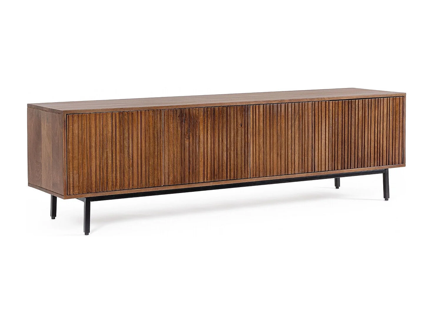 Meuble TV en manguier et métal 4 portes L170 - KATA