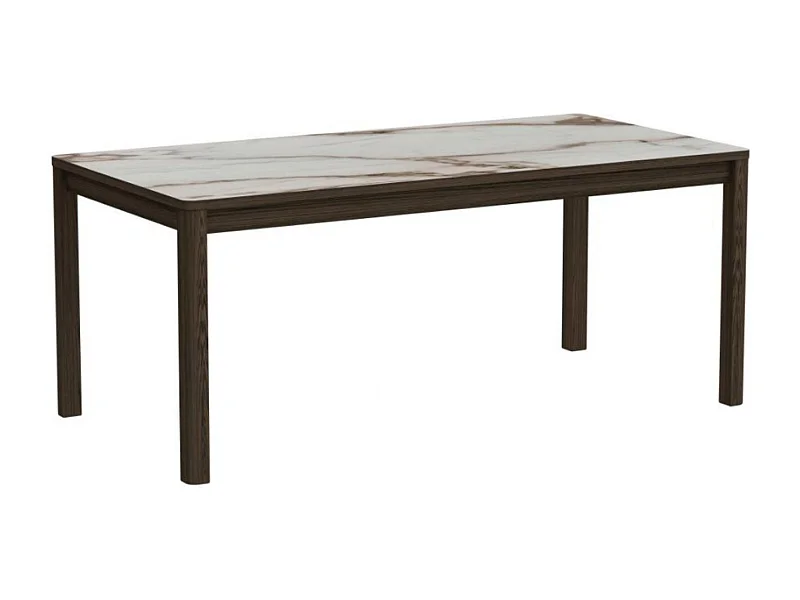 Table rectangulaire en céramique et chêne fumé 6 places L180 - SIMONE