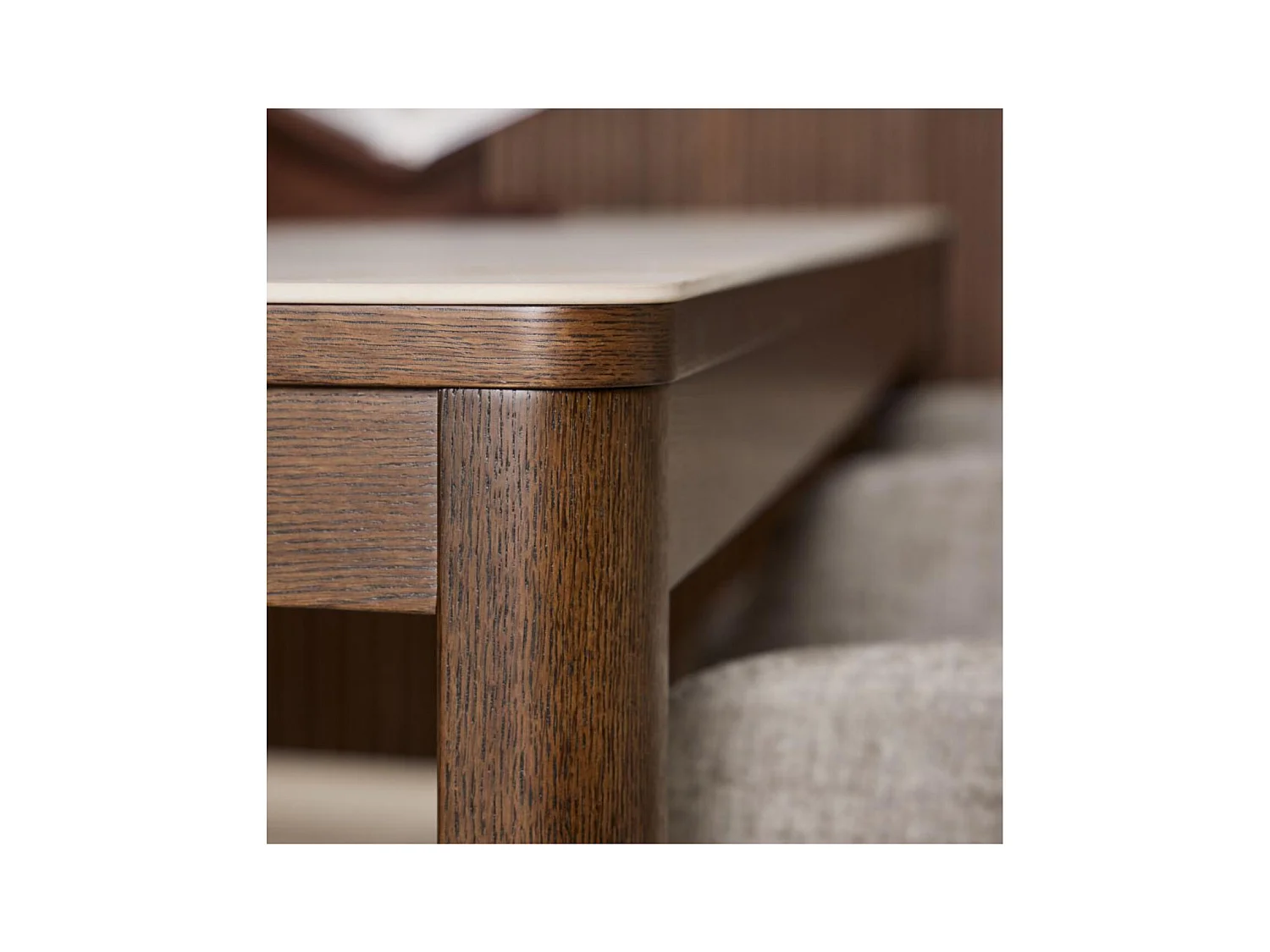 Table rectangulaire en céramique et chêne fumé 6 places L180 - SIMONE