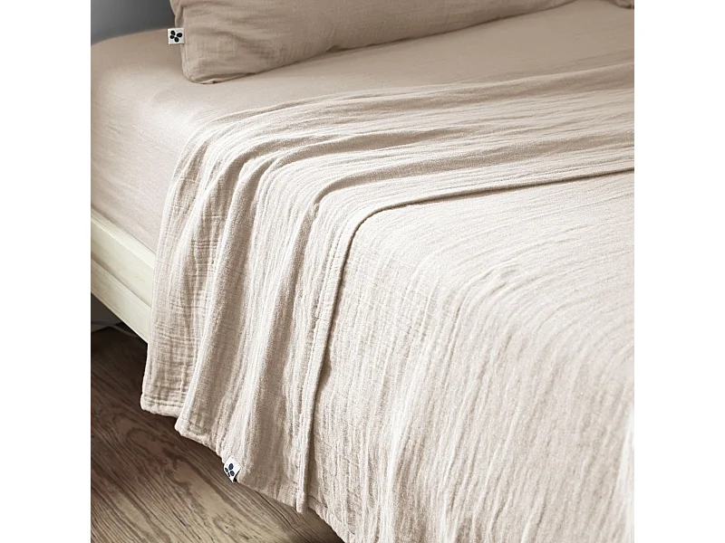 Drap plat 270x300 gaze de coton pampa Terre de Nuit