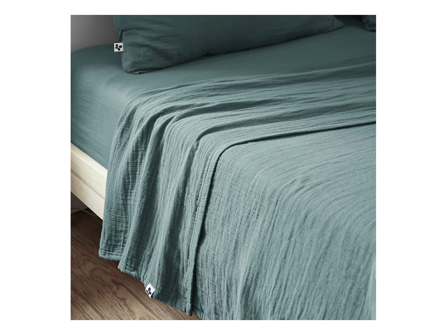 Drap plat 240x300 gaze de coton canard Terre de Nuit