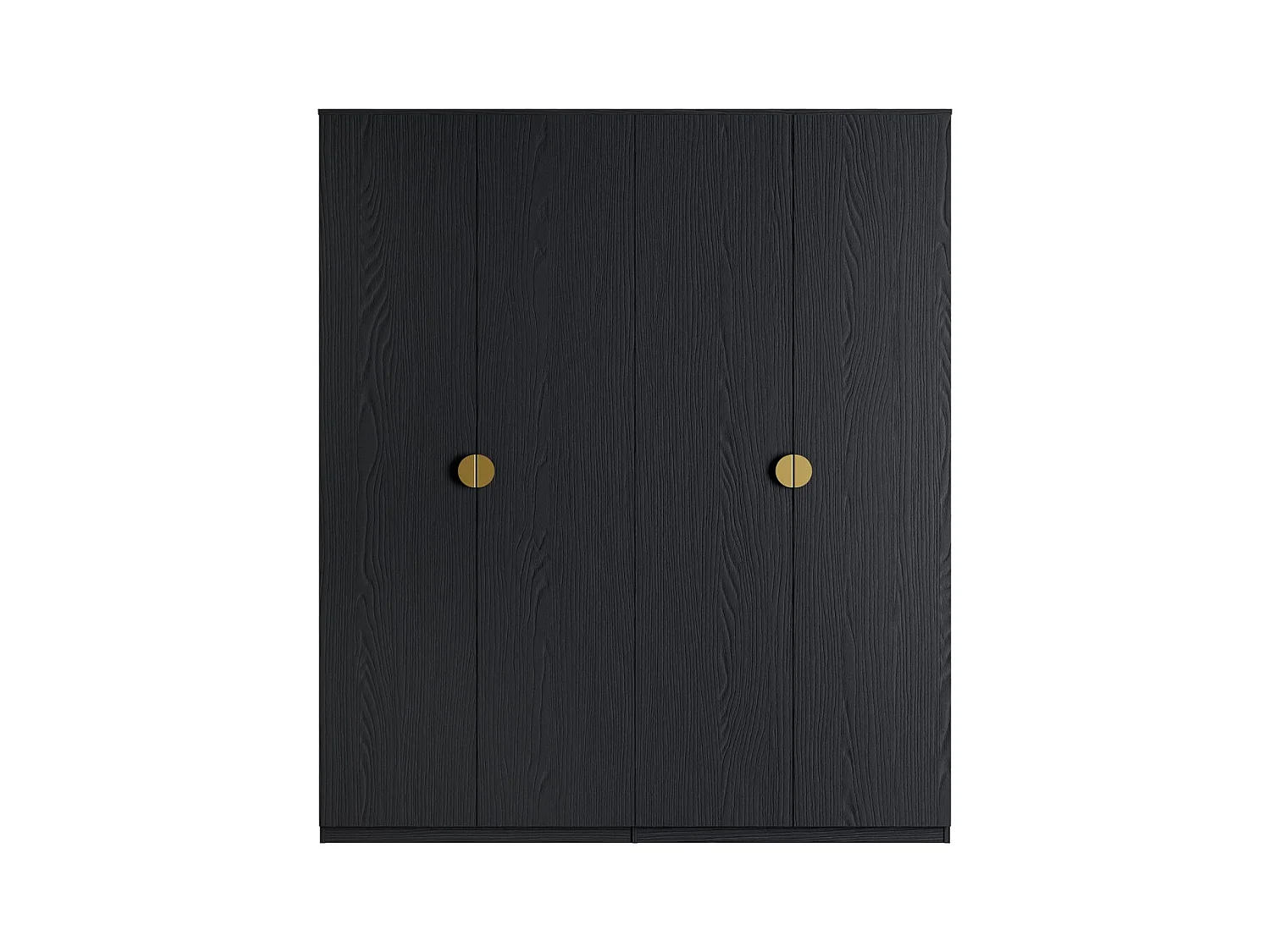 Conjunto Completo de Quarto MONDO – Preto Estruturado e Dourado – Cama Baú 180x200 com Estrado + Guarda-roupa + Cômoda + 2 Mesas de Cabeceira