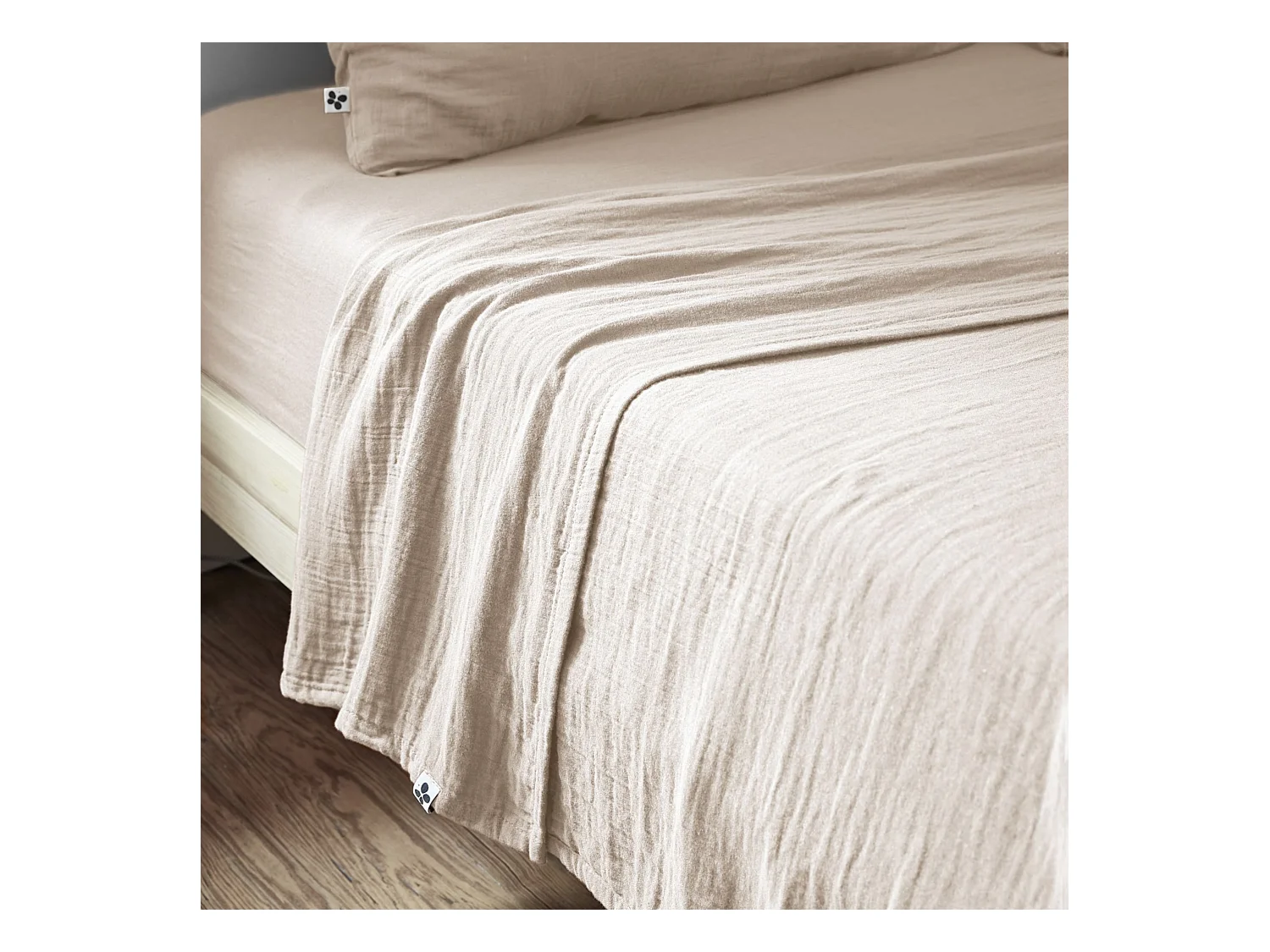 Drap plat 240x300 gaze de coton pampa Terre de Nuit