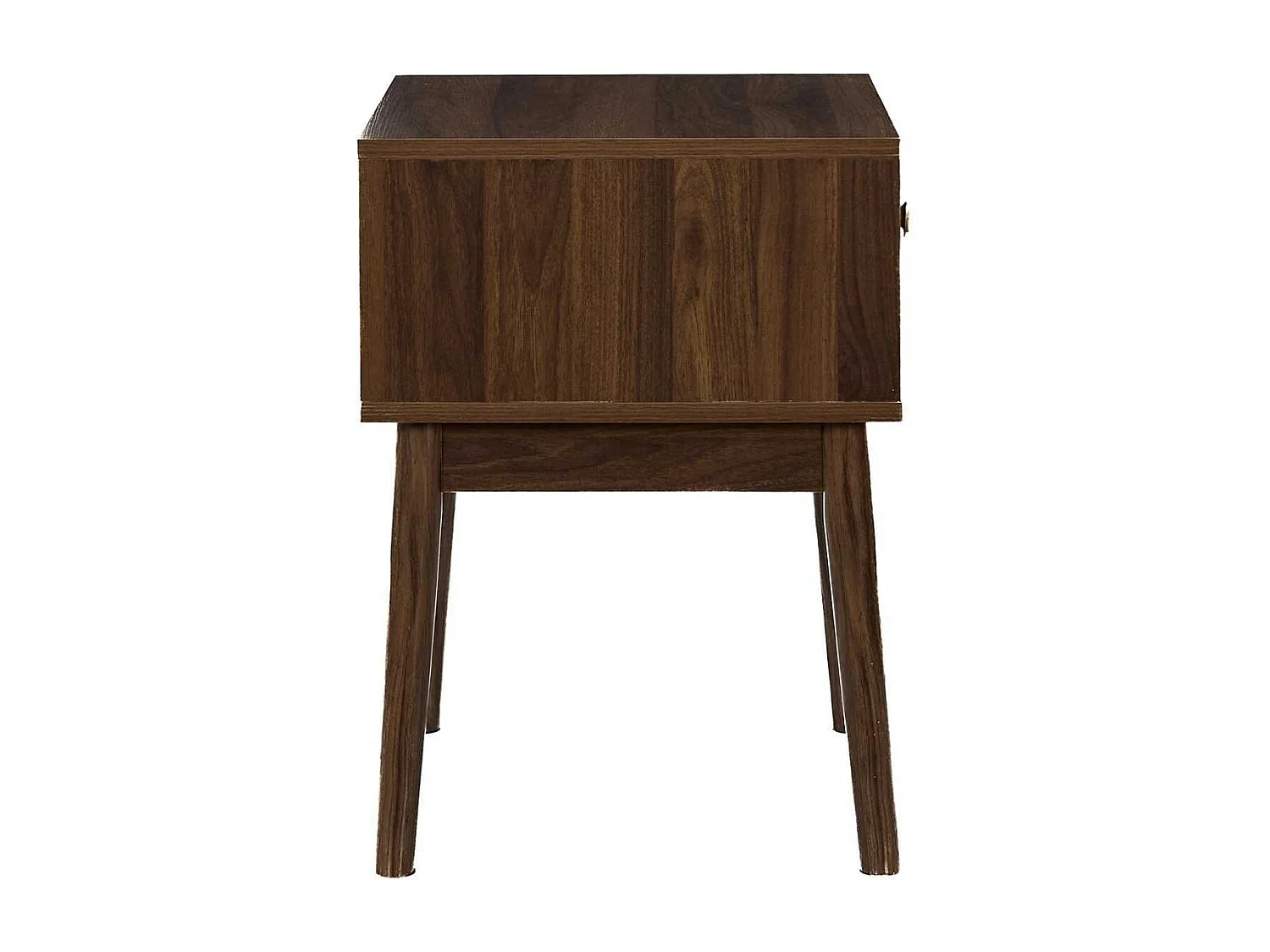 Chevet 1 tiroir en bois et MDF pieds en pin teinté chêne foncé - COLETTE