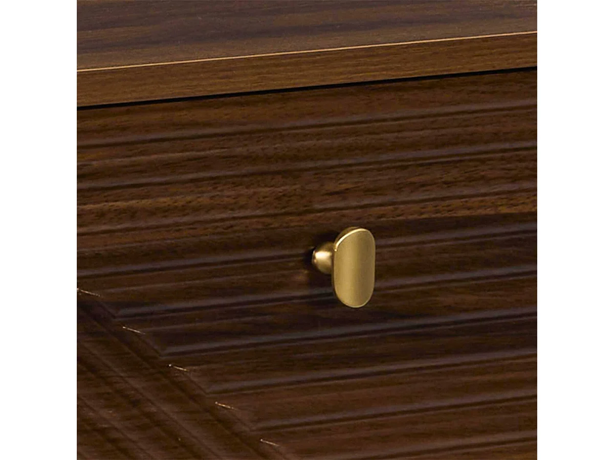 Chevet 1 tiroir en bois et MDF pieds en pin teinté chêne foncé - COLETTE