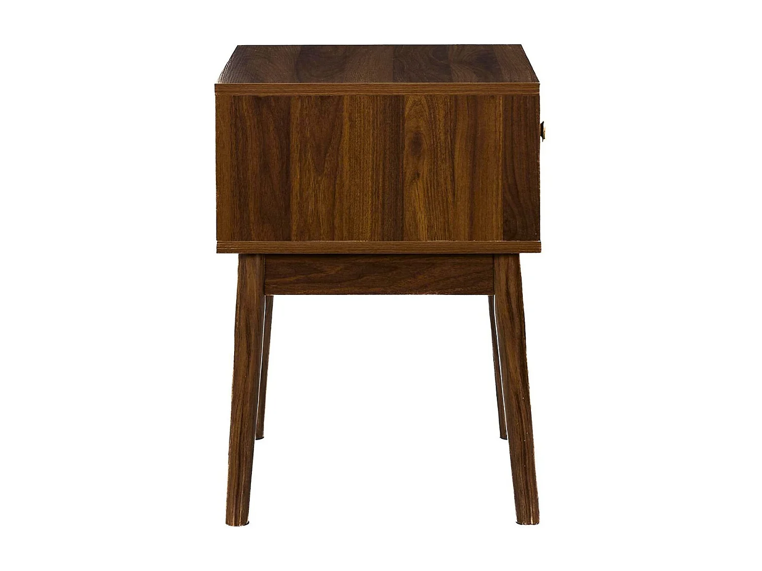 Chevet 1 tiroir en bois et MDF pieds en pin teinté chêne foncé - COLETTE