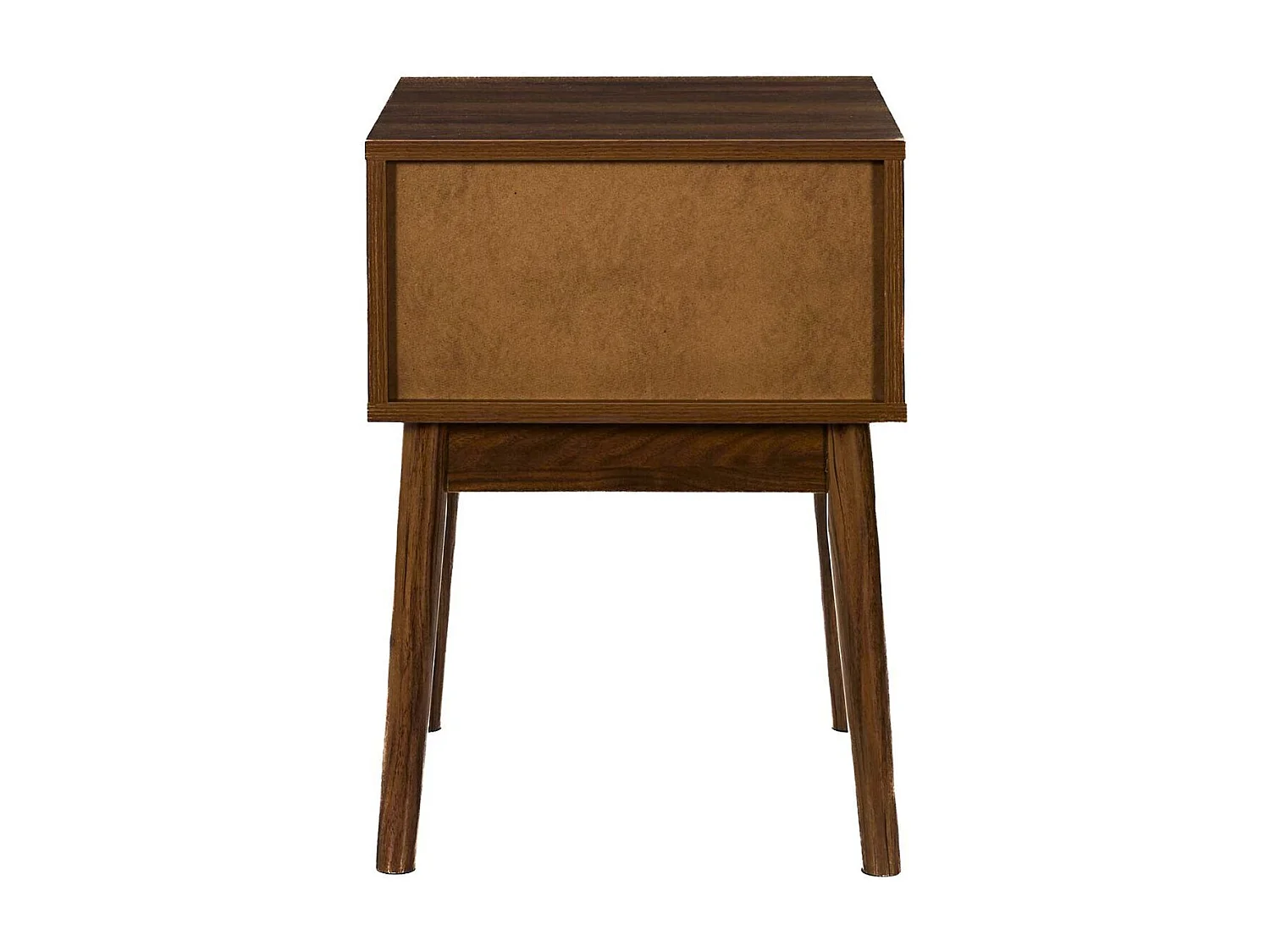 Chevet 1 tiroir en bois et MDF pieds en pin teinté chêne foncé - COLETTE