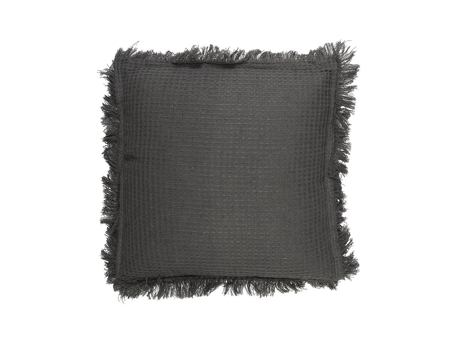Coussin 40x40 cm déhoussable en coton style gaufré coloris gris anthracite