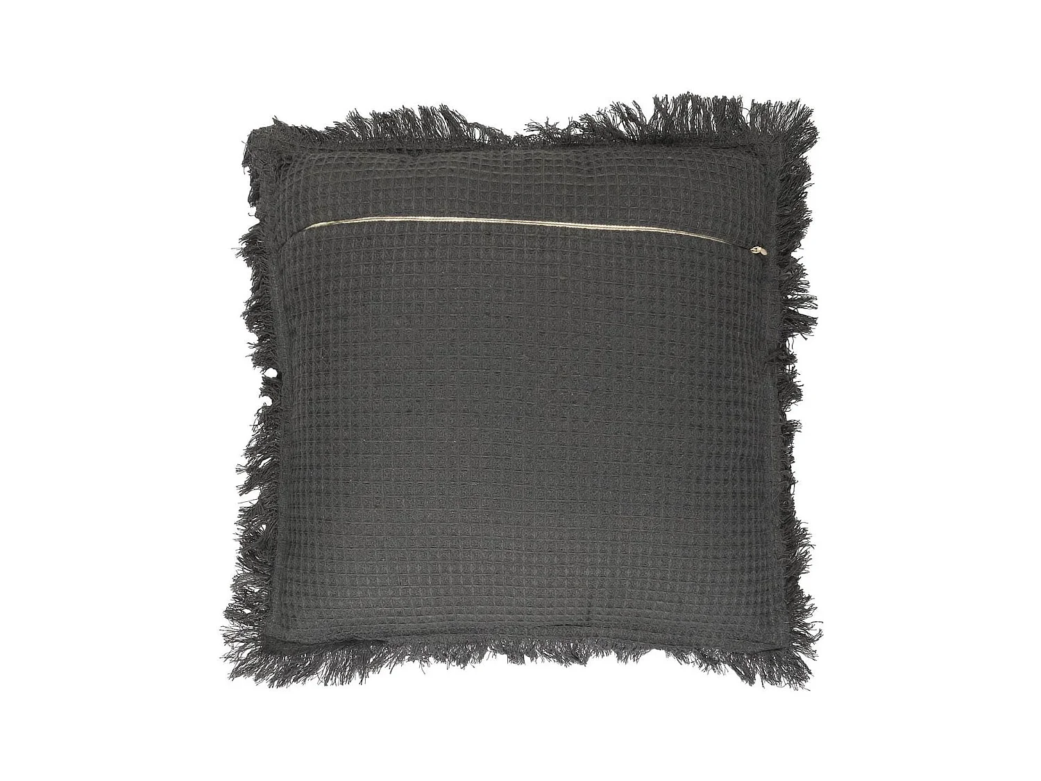 Coussin 40x40 cm déhoussable en coton style gaufré coloris gris anthracite