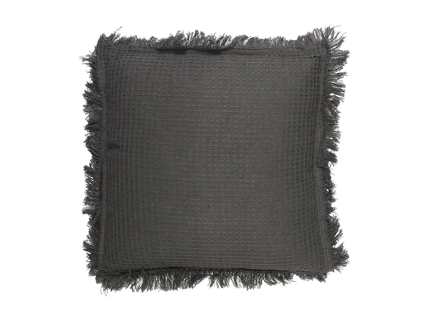 Coussin 40x40 cm déhoussable en coton style gaufré coloris gris anthracite