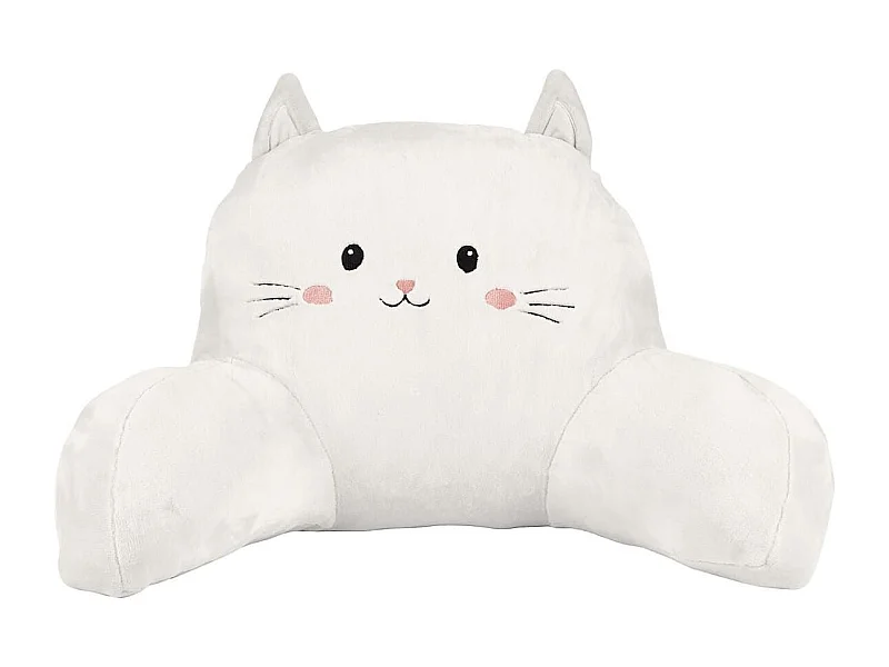 Coussin de lecture kawaii blanc en polyester avec accoudoir