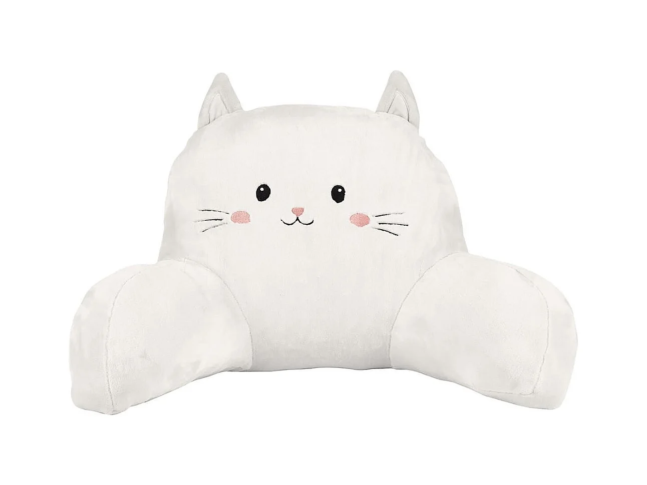 Coussin de lecture kawaii blanc en polyester avec accoudoir